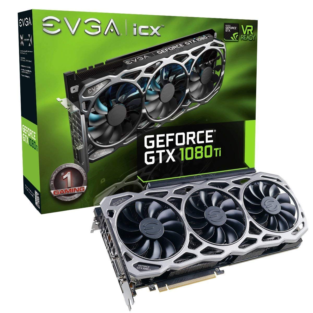 EVGA GeForce GTX 1080 Ti FTW3 GAMING, 11GB GDDR5X, iCX Technology - 9 Thermal Sensors & RGB LED G/P/M, 11G-P4-6696-KR 1 EVGA GeForce GTX 1080 Ti FTW3 GAMING, 11GB GDDR5X, iCX Technology - 9 Thermal Sensors & RGB LED G/P/M, 11G-P4-6696-KR