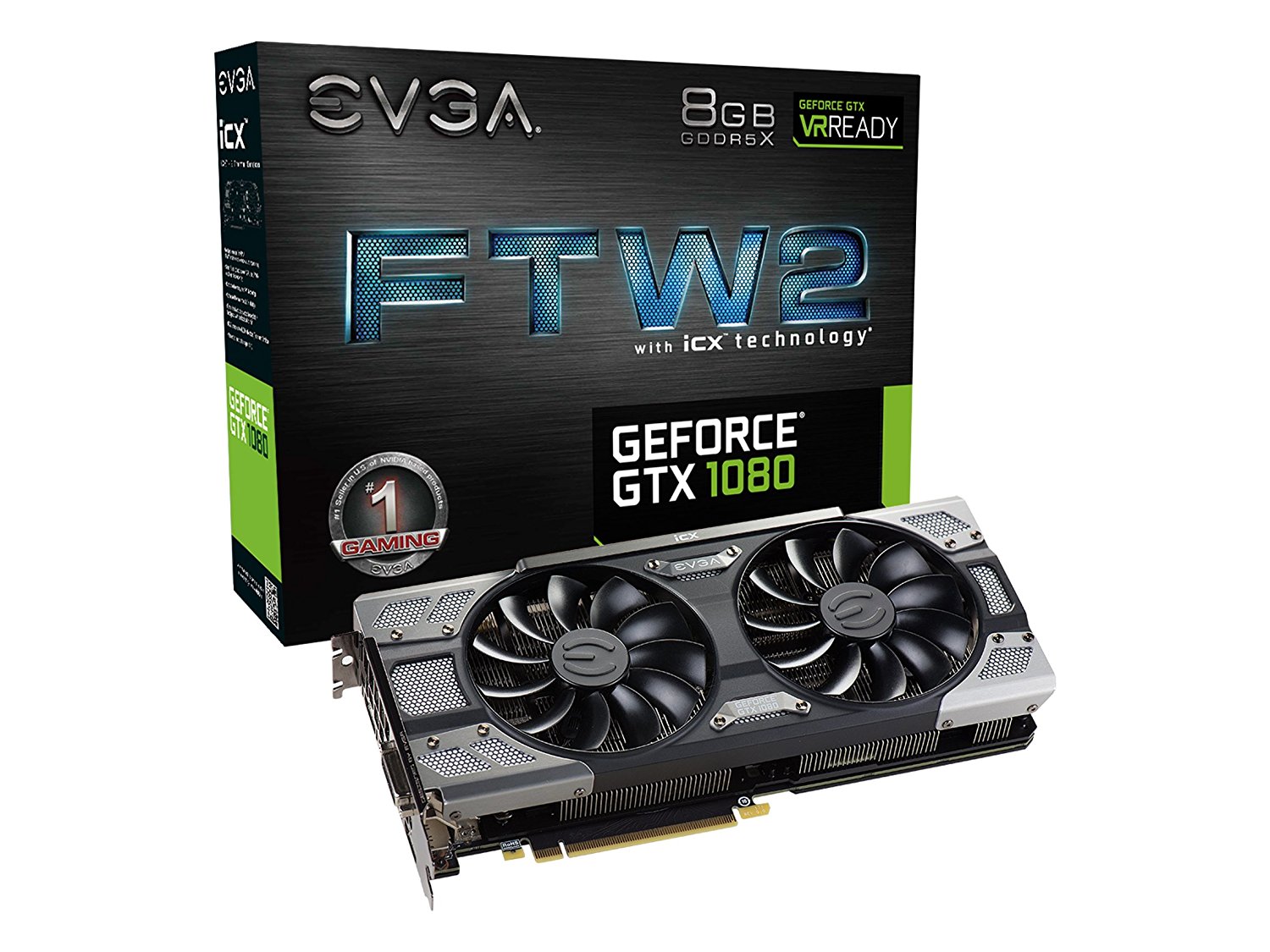 EVGA GeForce GTX 1080 FTW2 GAMING, 8GB GDDR5X, iCX Technology - 9 Thermal Sensors & RGB LED G/P/M, 08G-P4-6686-KR 1 EVGA GeForce GTX 1080 FTW2 GAMING, 8GB GDDR5X, iCX Technology - 9 Thermal Sensors & RGB LED G/P/M, 08G-P4-6686-KR