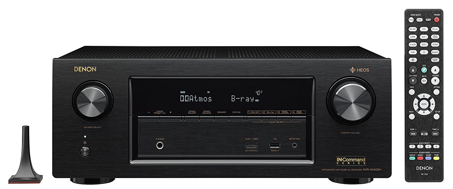 Denon AVRX2400H 7 Denon AVRX2400H 7.2 Channel AV Receiver with Built-in HEOS wireless technology, Works with Alexa